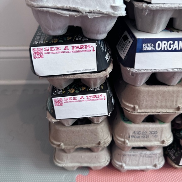 Lot of 22 egg cartons empty pulp paper or plastic containers eggs - Picture 5 of 6